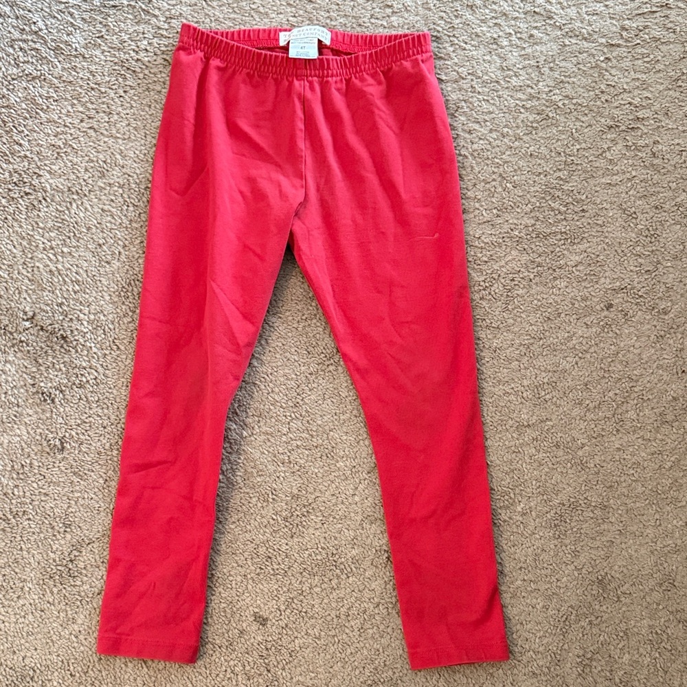 The Beaufort Bonnet Company Girls 4T Red Leggings